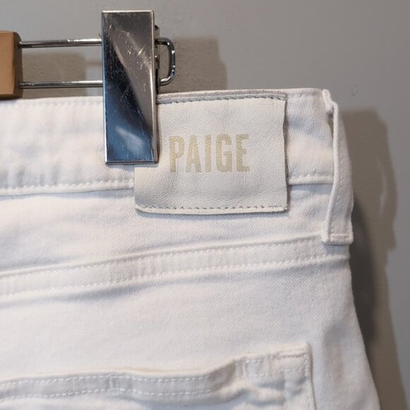 PAIGE Flaunt Bombshell Ankle Skinny Jeans Blanchette White Denim Curvy Fit - Picture 13 of 17